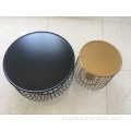 Pompoenvormige metalen salontafel